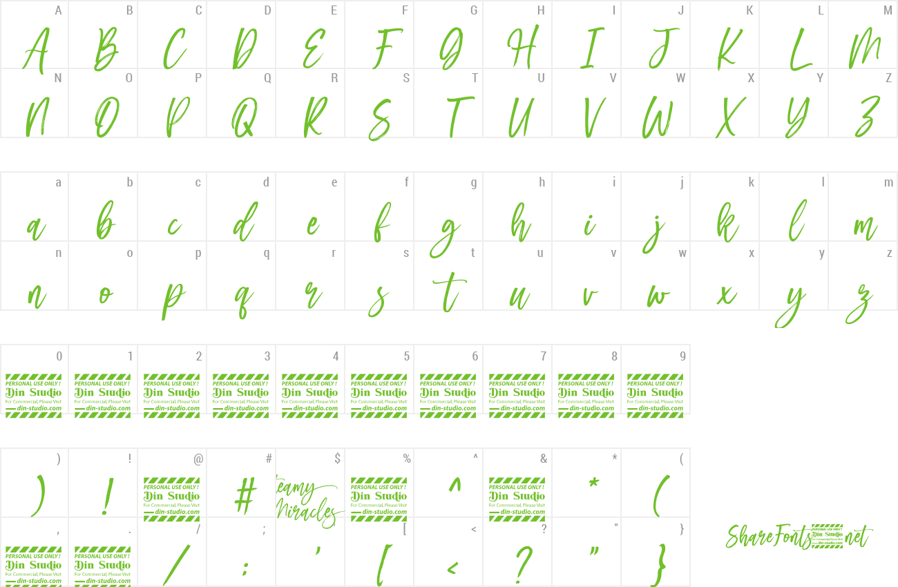 Font Steamy Miracles preview